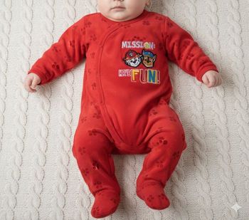 Pat Patrouille FUN pyjama grenouillère bébé rouge 
