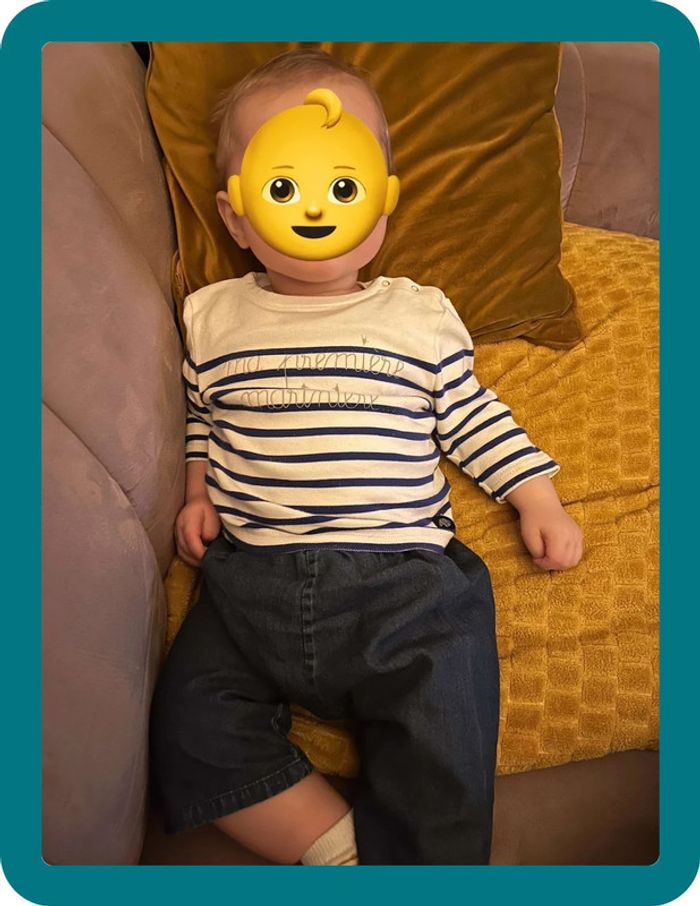 Ensemble jean sarouel et marinière 6 mois - Bonton Armor Lux - photo numéro 3