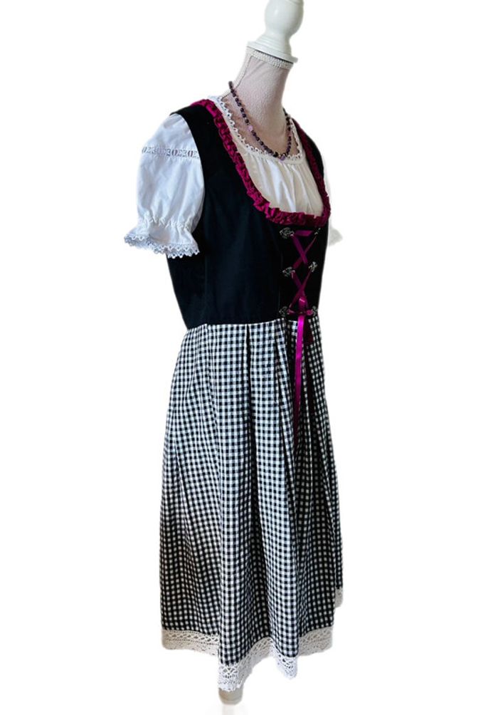🌸🌿Robe traditionnelle vintage autrichienne Dirndl cottagecore Austrian checked dress🌿🌸 - photo numéro 4