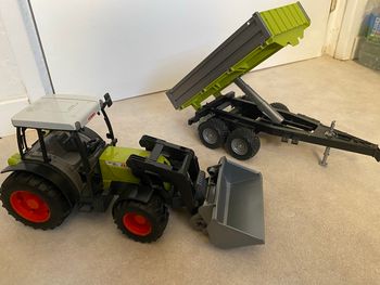 NEUF : Tracteur Bruder avec chargeur frontal et remorque basculante