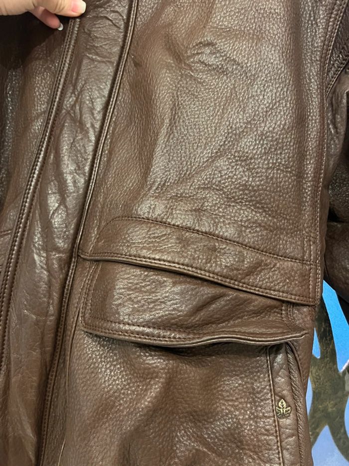 Manteau blouson veste cuir vintage taille L marque Heitorn - photo numéro 7