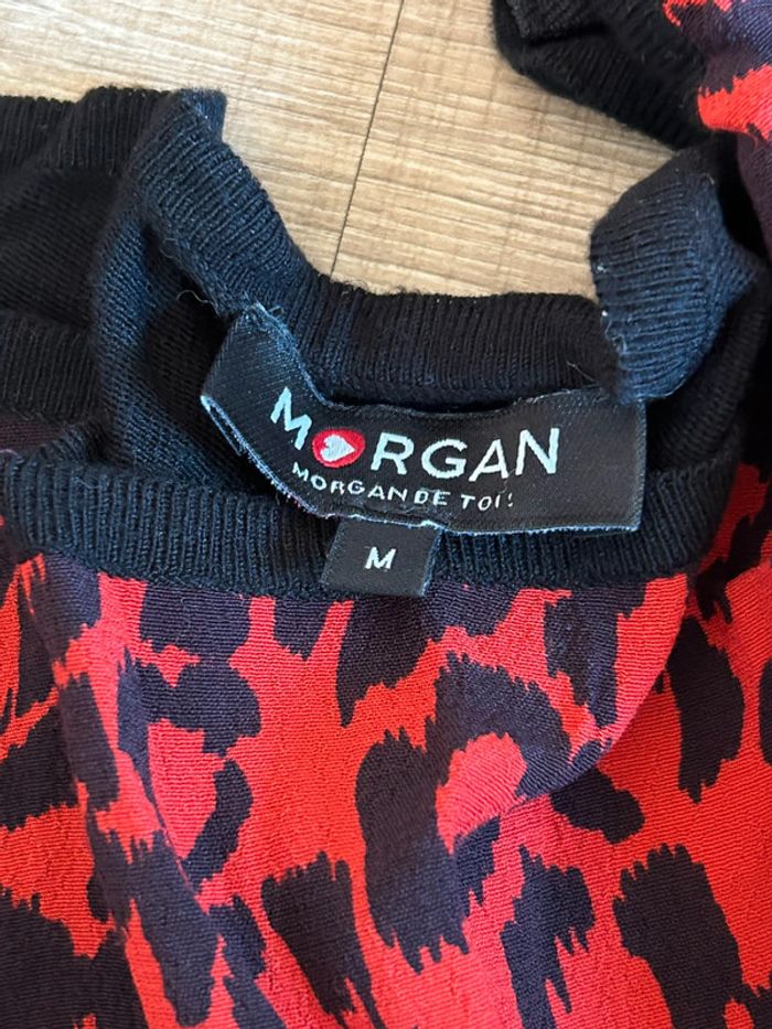 Pull rouge et noir Morgan taille M jamais porté - photo numéro 14
