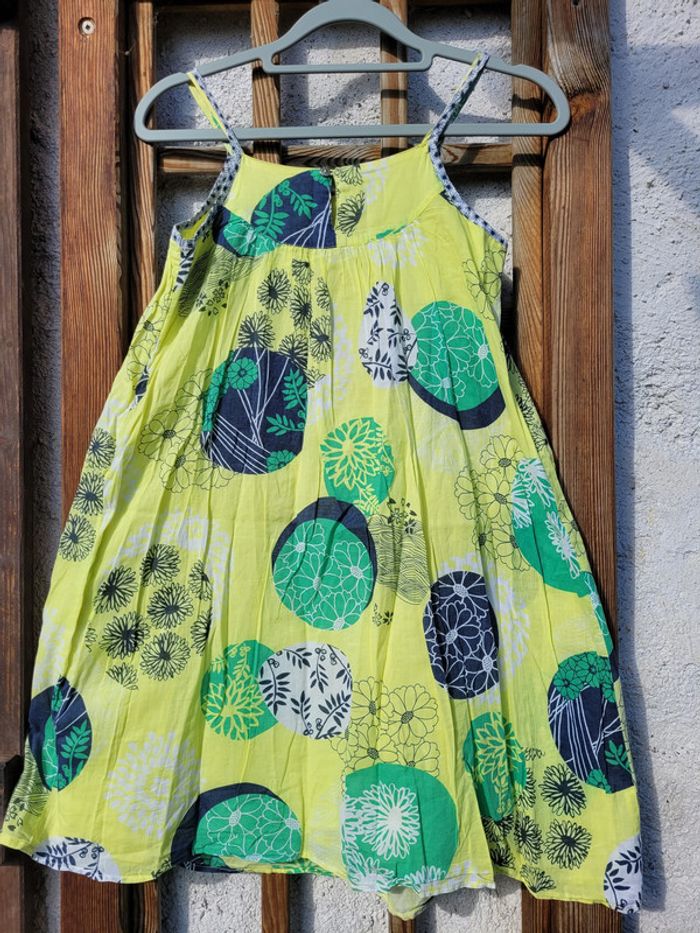 Magnifique robe d'été Jean Bourget, colorée tons vert, 10 ans - photo numéro 6