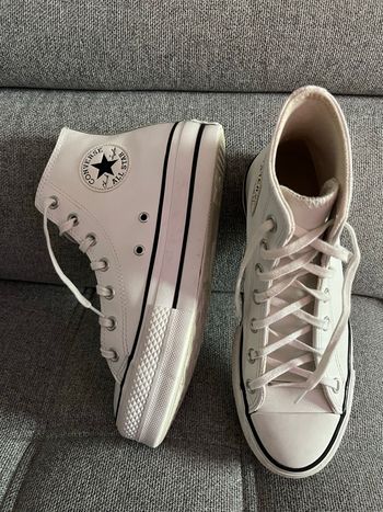 Converse plate-forme blanche cuir véritable 39