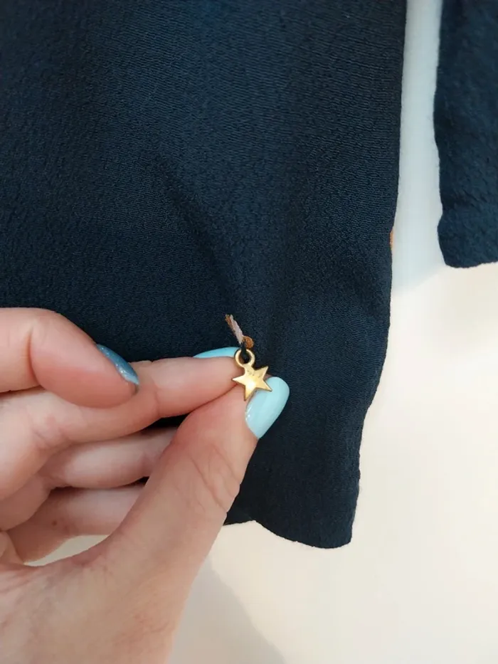 Blouse bleue marine à motifs Des petits hauts 34 - photo numéro 5