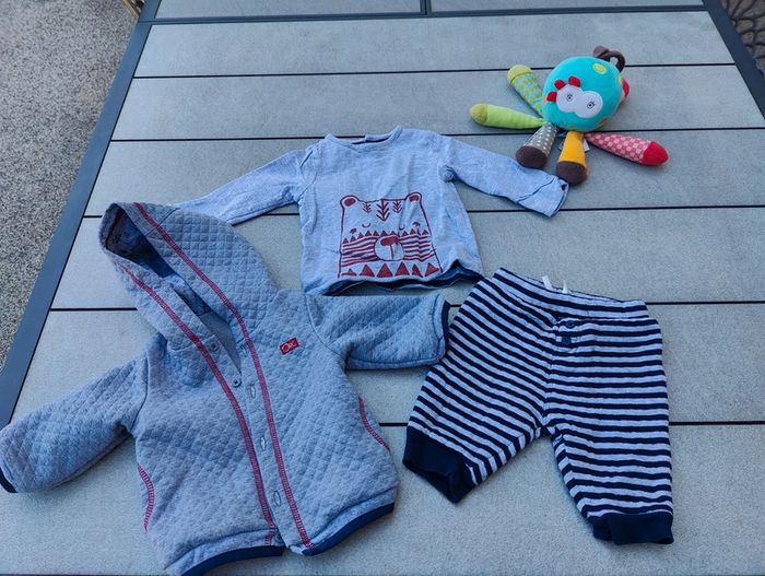 Ensemble 3 pièces orchestra garçon gris 3 mois