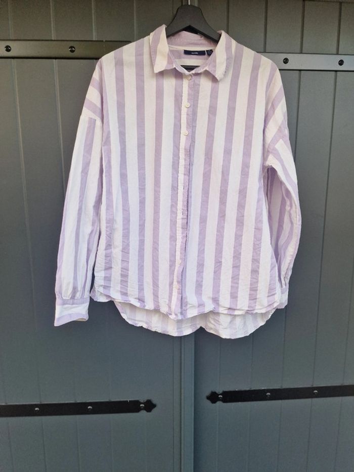 Chemise blanche a rayures lila kiabi - photo numéro 10