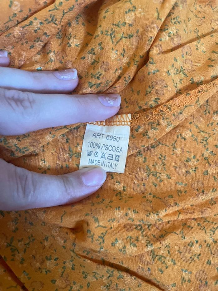 Robe orange à motifs fleuris taille unique - photo numéro 3