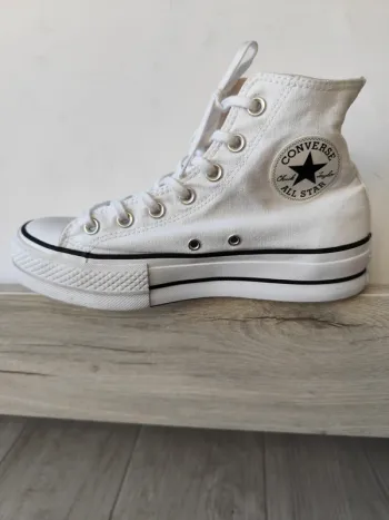Converse plateforme blanche