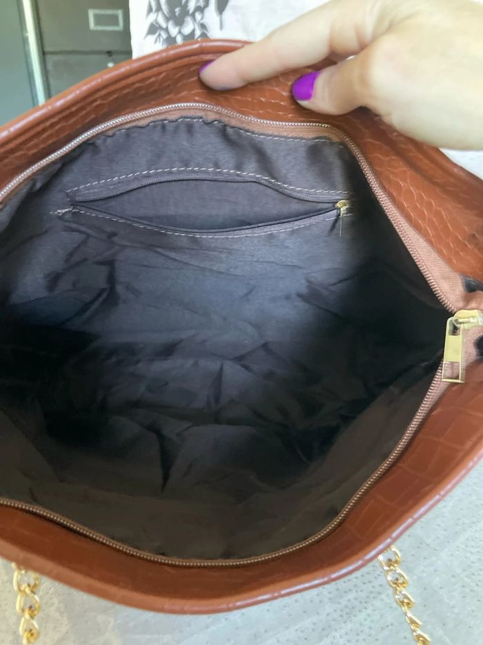 Sac marron effet python - Comme neuf - photo numéro 7