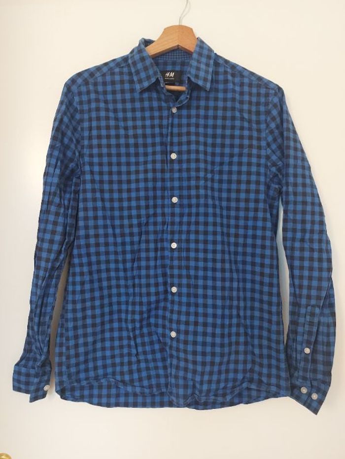 Chemise à carreaux bleu H&M