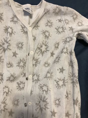 Pyjama blanc velours à paillettes argentées Petit Bateau 18 mois