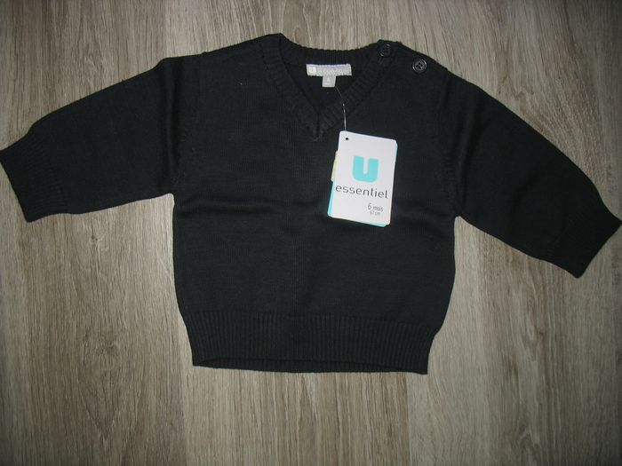 PULL MARINE BÉBÉ GARÇON "U ESSENTIEL BY SUPER U" NEUF - 6 MOIS - n°02