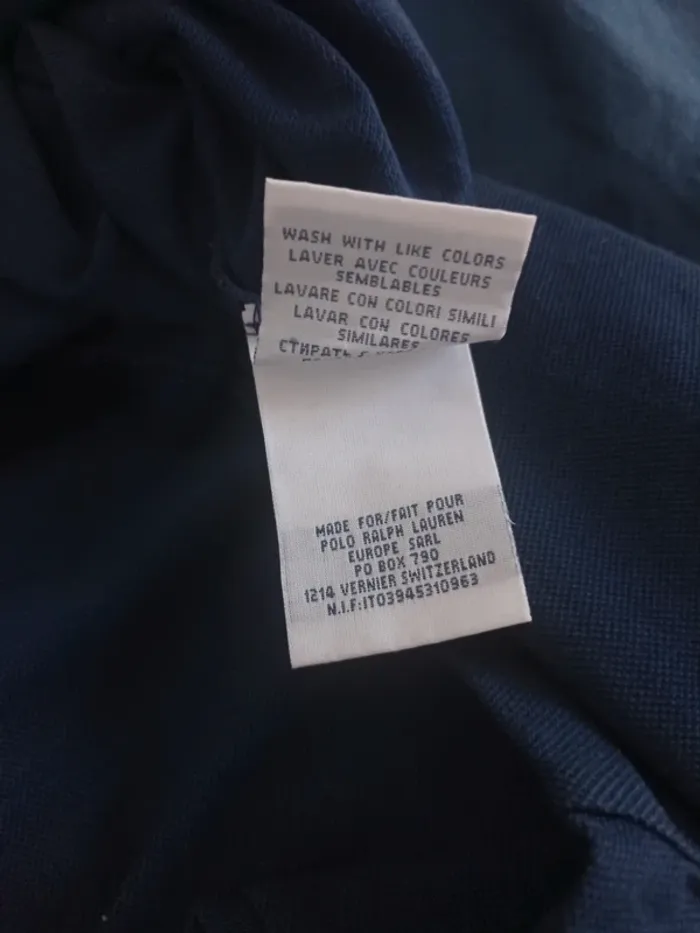 Polo golf ralph lauren vintage rétro bleu foncé, marine taille XL - photo numéro 9