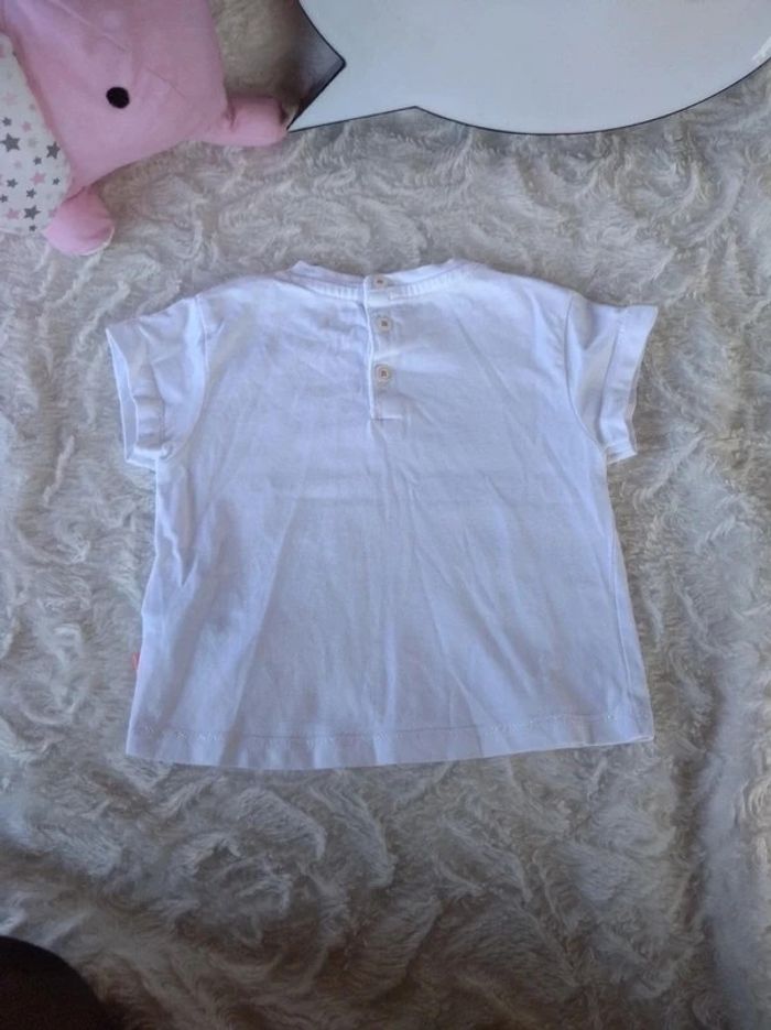 Tee shirt chemise manches courtes Fille 6 mois "La tête dans les nuages" Kimbaloo 100% coton - photo numéro 10