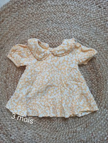 Robe jaune à fleur, Primark 3 mois