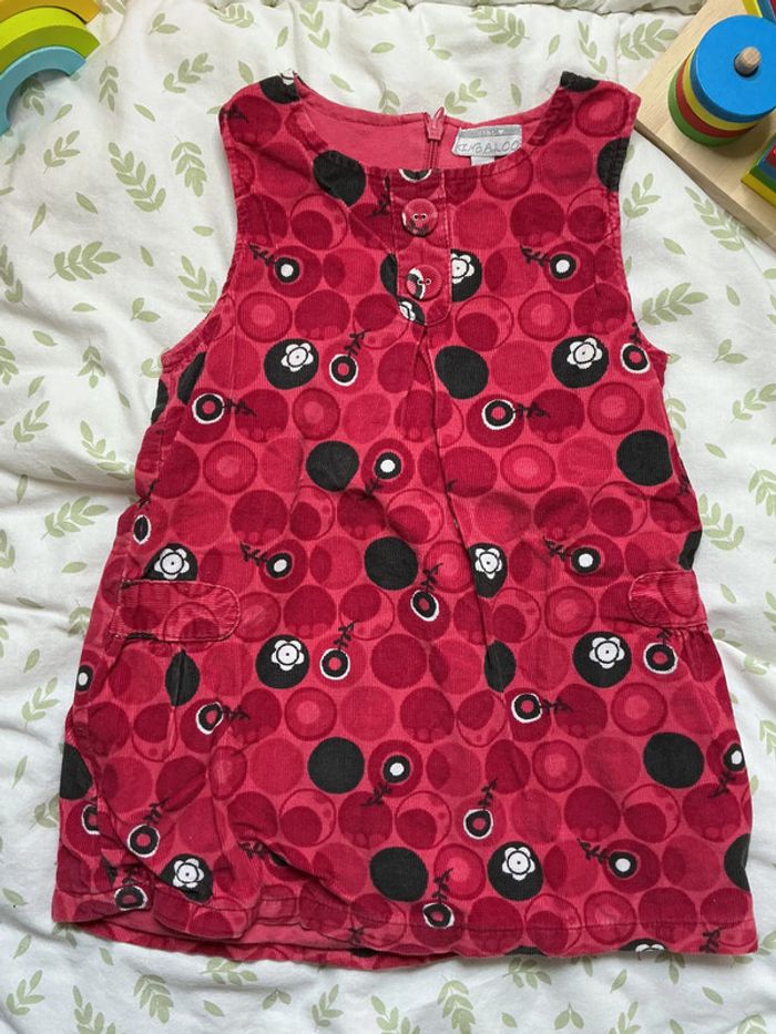 robe sans manches en velours doublé rose à motifs 18 mois  kimbaloo - photo numéro 3