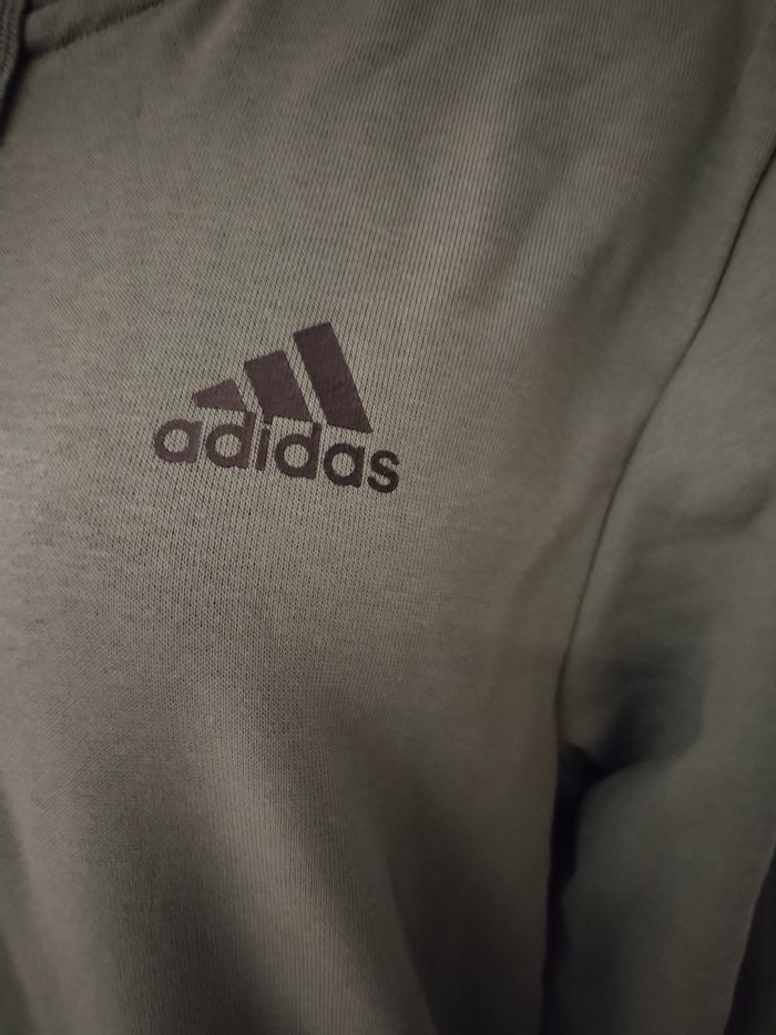 VESTE DE SURVÊTEMENT VERTE KAKi FEMME LOGO AUTHENTIQUE ADIDAS TAILLE S/36 - photo numéro 3