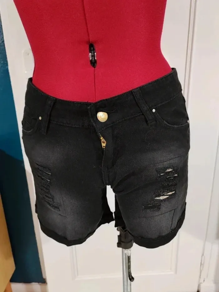 short en jeans taille haute