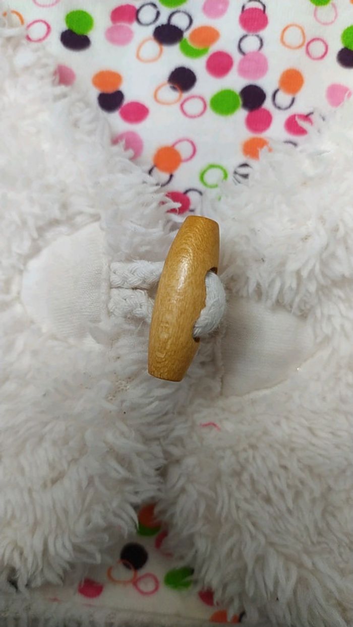 Boléro gilet blanc chaud 3/6 mois - photo numéro 4