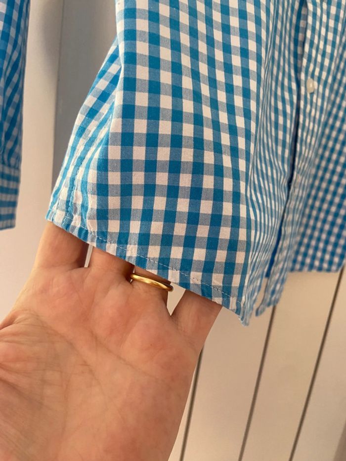 Chemise en coton vichy blanc et bleu Monoprix taille 10 ans - photo numéro 9