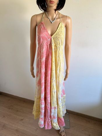 Robe longue neuve en soie avec dos nu Manaar taille unique