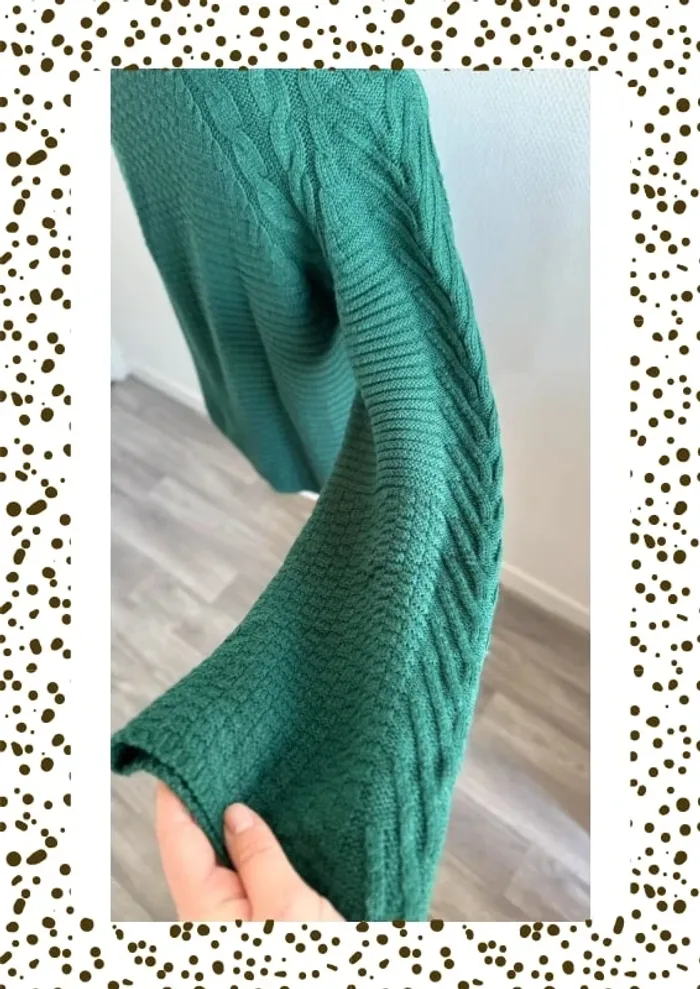 Pull col roulé vert sapin - photo numéro 4