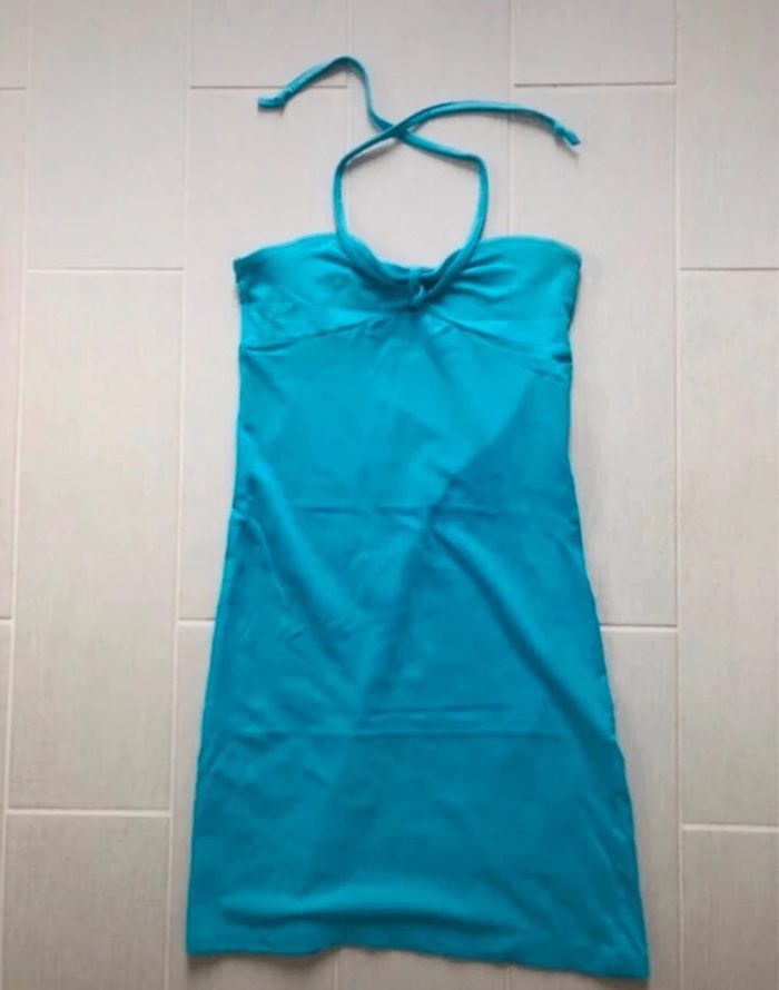 Robe bustier bleu turquoise moulante sexy plage 34 xs - photo numéro 7