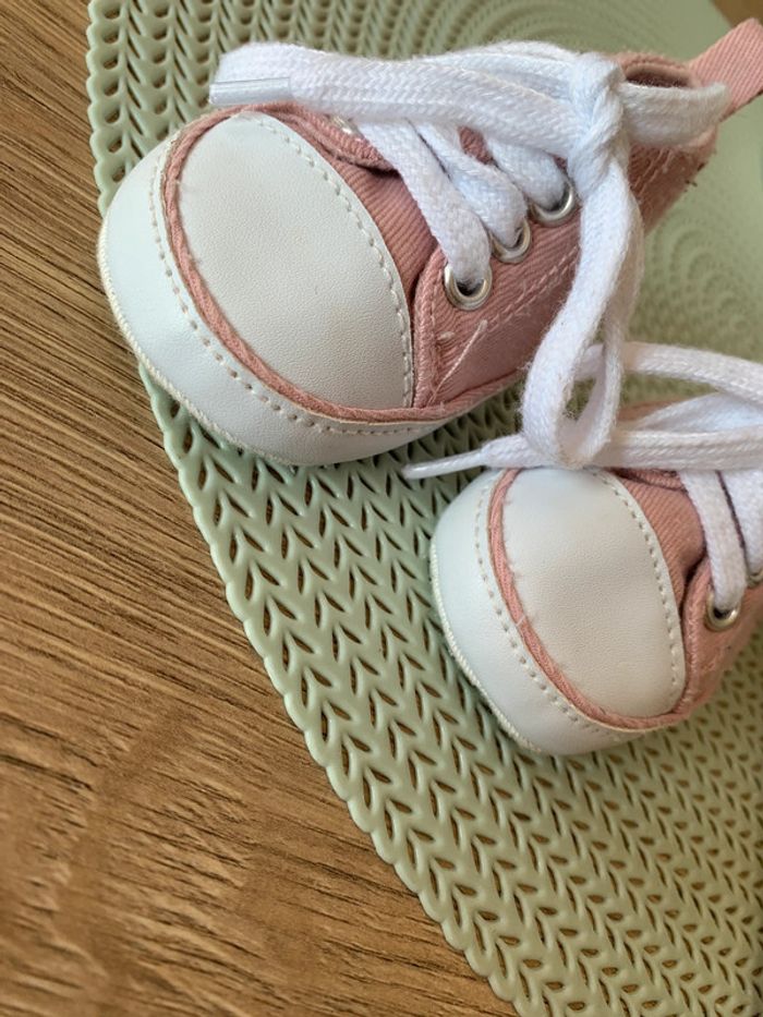 Baskets type converses rose pâle - 0/3mois - photo numéro 3