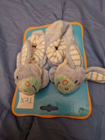 Chaussons  ane  bleu