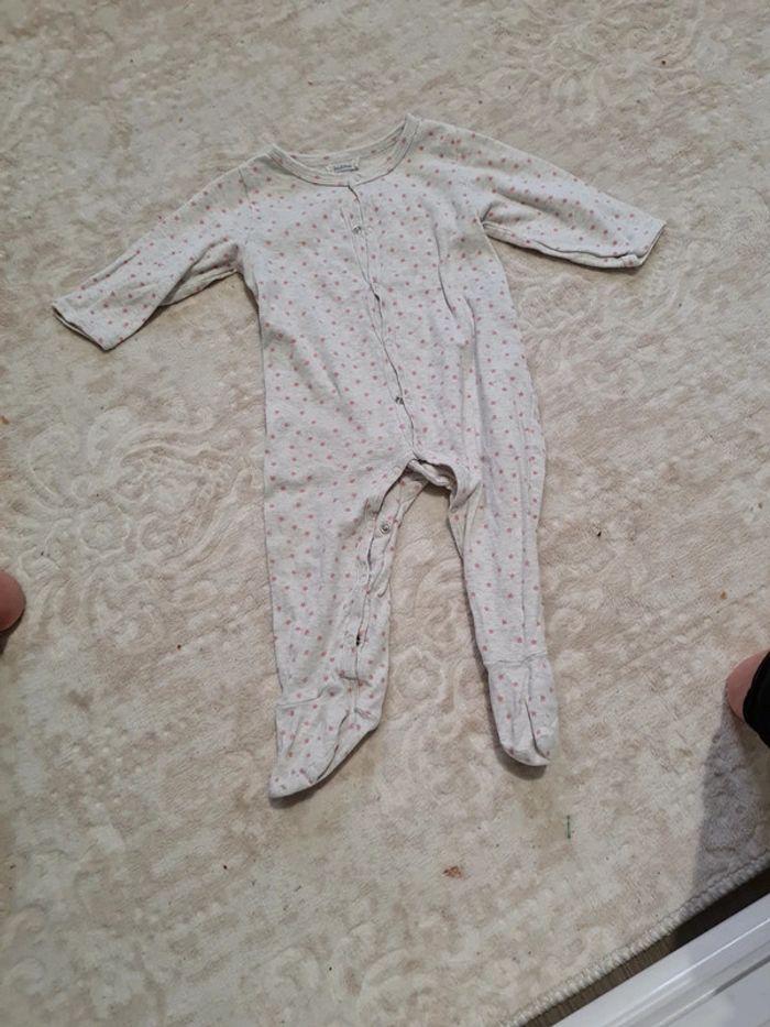 Pyjama boutchou léger 12 mois gris pois rose