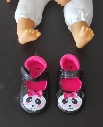 🐼 Ballerines bébé fille – 6 mois – souples – motif panda