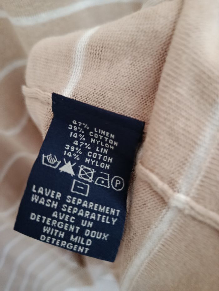 Pull rayé col V maille fine - photo numéro 3