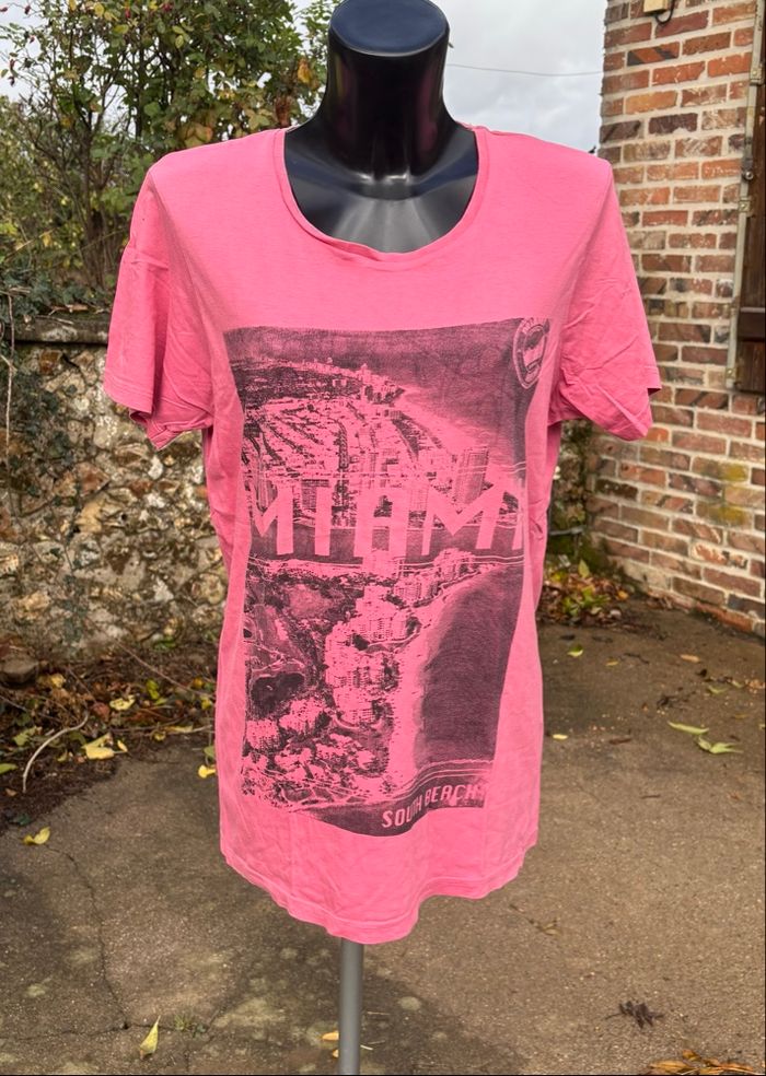 💗 T-shirt rose à imprimé – Best Mountain – Taille 40