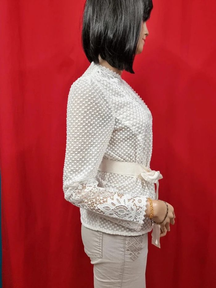 Maje blouse écru dentelle * taille 2 * - photo numéro 5