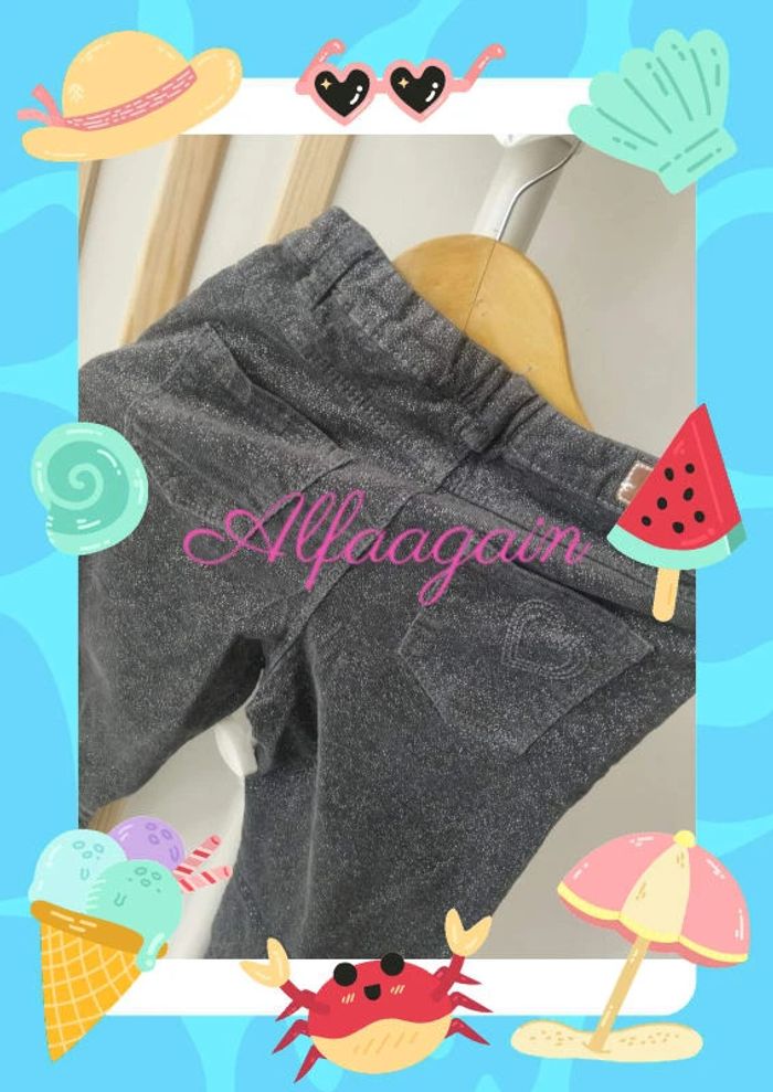 Pantalon gris pailleté 8ans - photo numéro 4