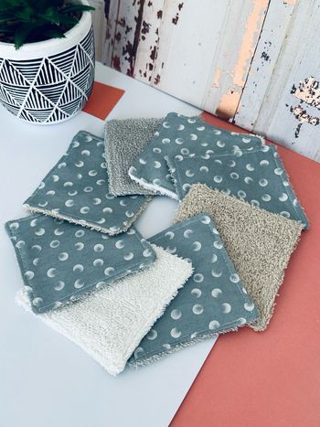 Lingette lavable et réutilisable lot de 8 en éponge coton