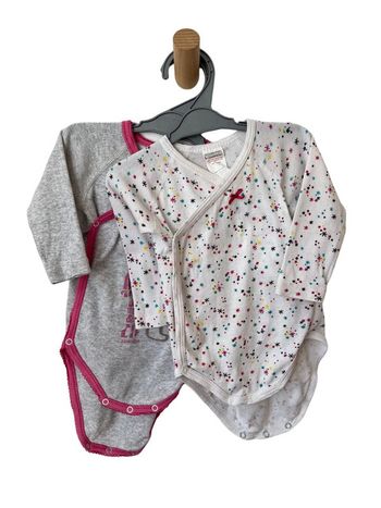 LOT de 2 bodies croisés à manches longues - Absorba 6 mois (67cm)