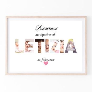 Affiche bienvenue au baptême pêle-mêle