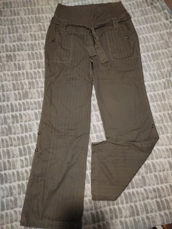 Pantalon jambes larges marron grossesse maternité Kiabi taille 38 - 40