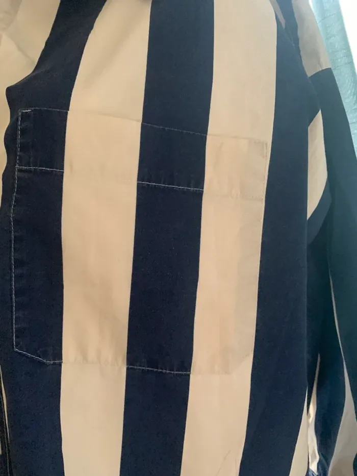 Chemise Zara oversize bleu et crème taille XL - photo numéro 5