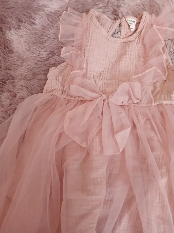 Robe cérémonie gaz de coton fille - photo numéro 2