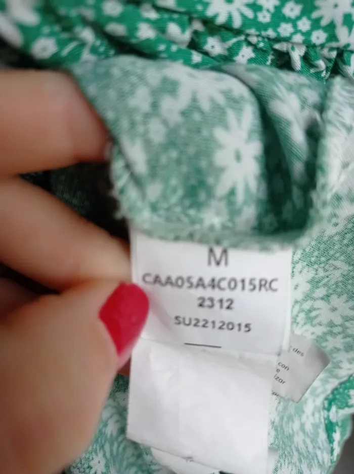 Robe bustier verte et blanche imprimé fantaisie fleurs T.M Cupshe - photo numéro 5