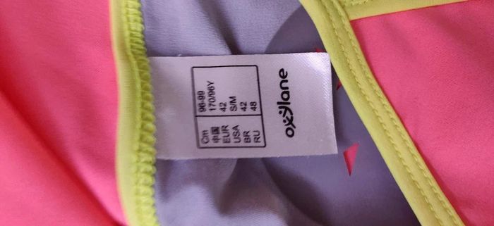 T-shirt technique rose et jaune fluo Oxylane 42 - photo numéro 3