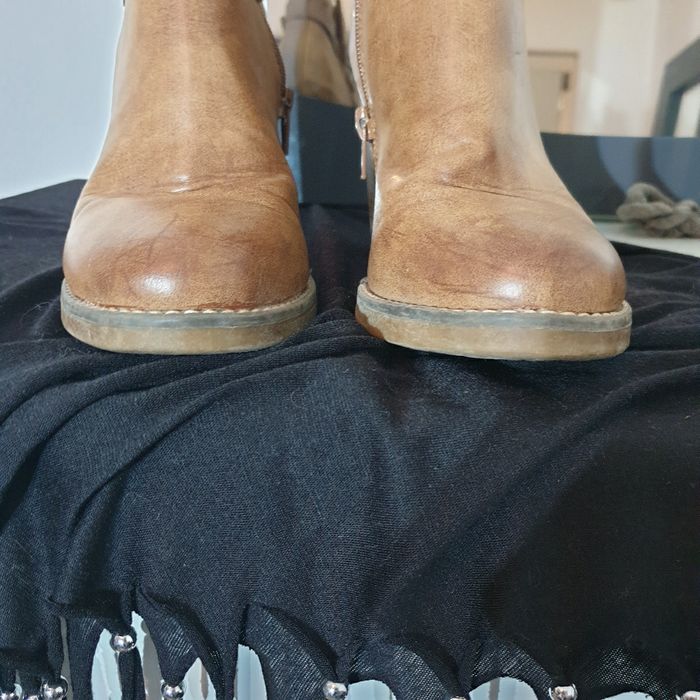 Bottine en cuir marron - photo numéro 3