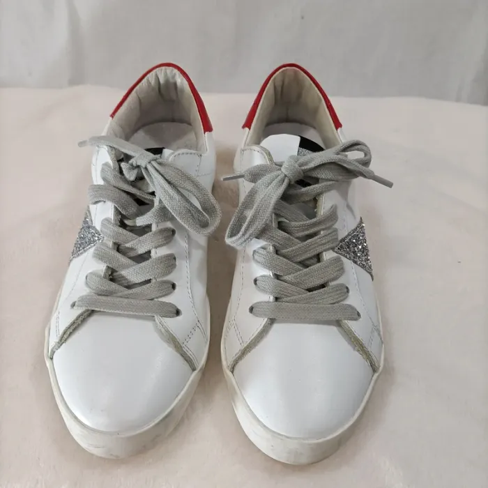 Basket Sneakers Basalt -Taille 36 - Blanches et Rouges Paillettes LE - photo numéro 2