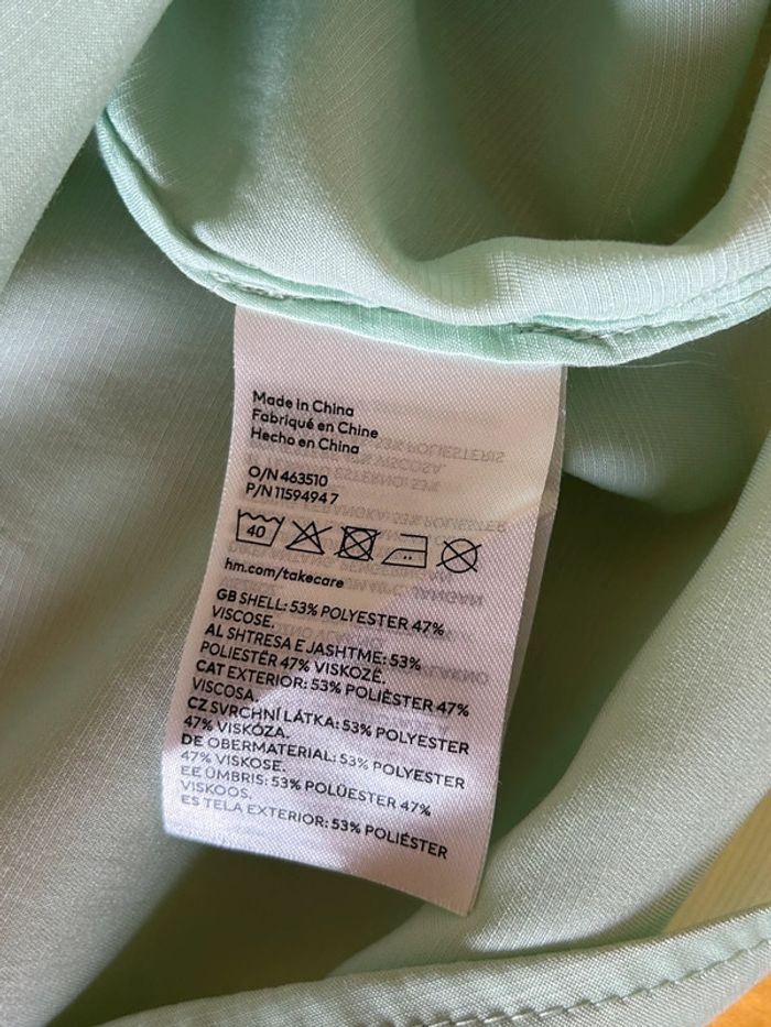Tunique vert anis taille L h&m blouse été en viscose et polyester - photo numéro 8
