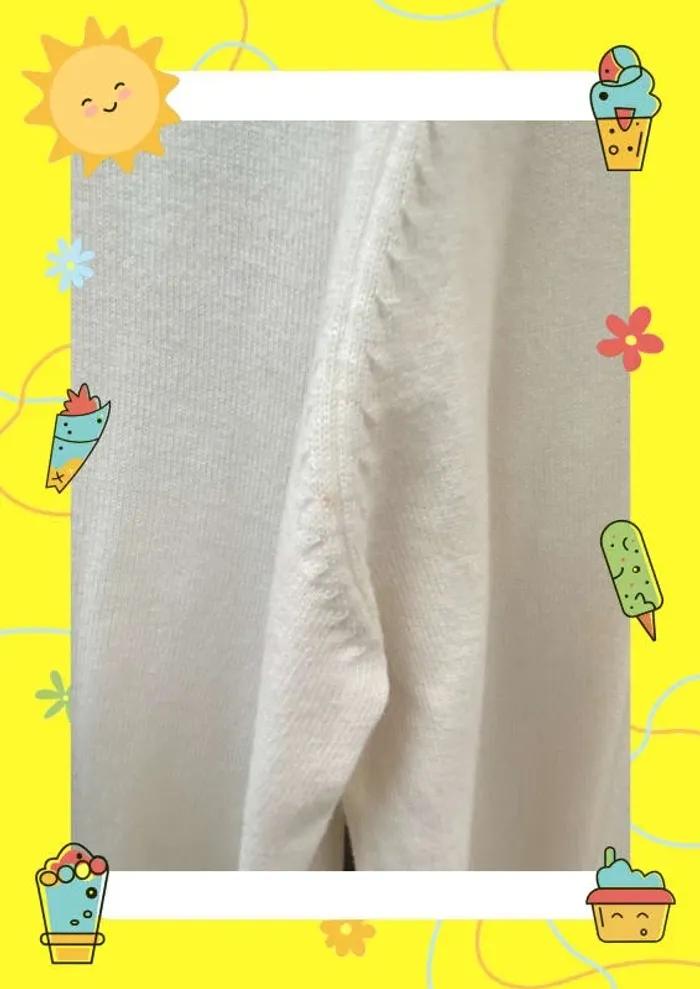 Sweat à col V Celio M 38 blanc crème - photo numéro 6