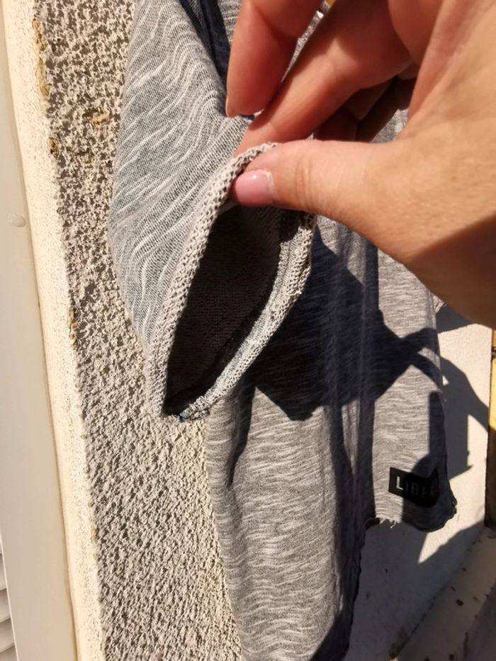 Sweat gris manches courtes liberto - photo numéro 3