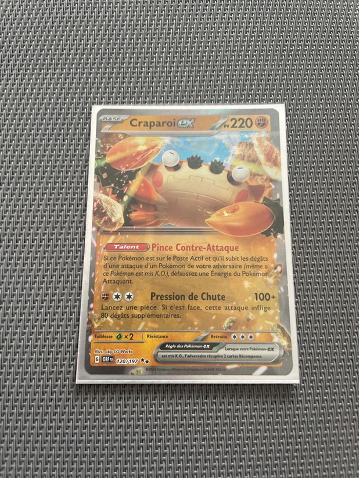 Carte Pokémon Craparoi EX 120/197 Flammes Obsidiennes FR